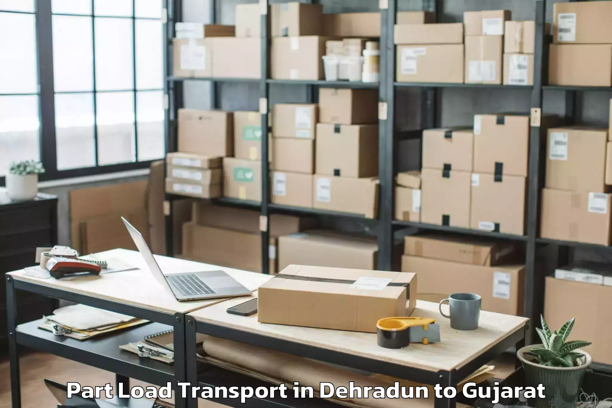 Expert Dehradun to Savli Part Load Transport